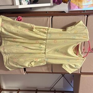 Yellow Dress with Smiley Face Print